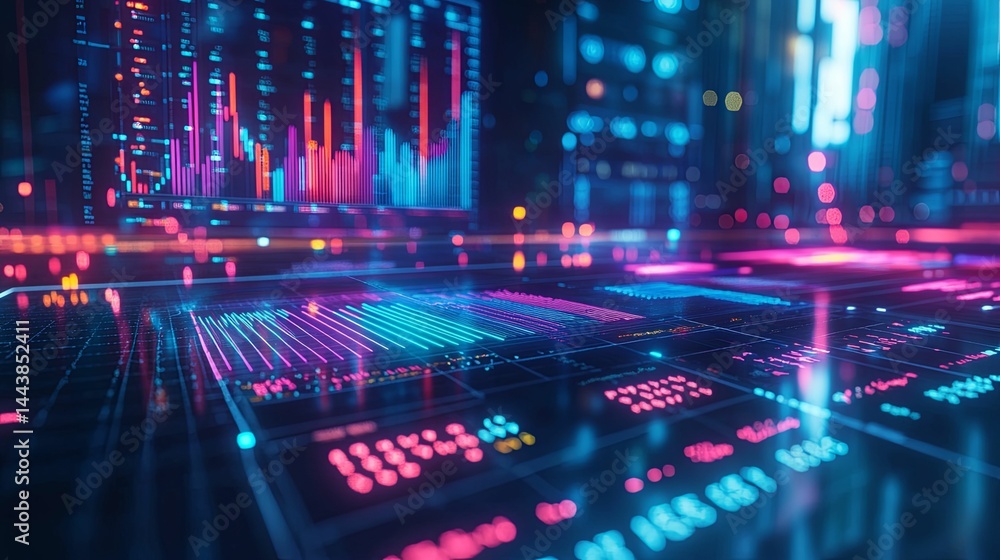 Futuristic digital cityscape displayed on interactive panels. Futuristic digital cityscape displayed on interactive panels.