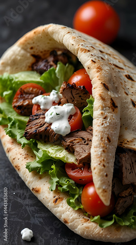 Lamb Gyro with Tzatziki and Pita Bread