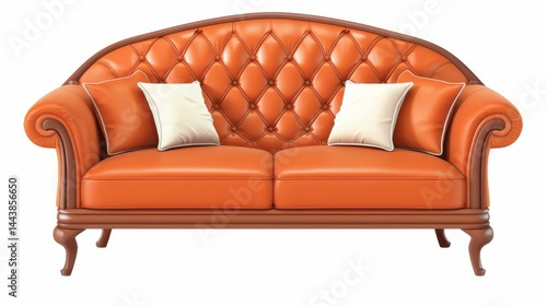 Obraz na płótnie Experience elegance with our luxurious leather sofa, complete with plush pillows for ultimate comfort and style. w salonie