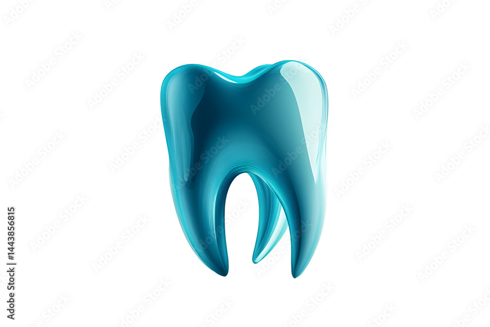 Stylized Blue Tooth Icon with Modern Design for Health and Dental Concepts Stylized Blue Tooth Icon with Modern Design for Health and Dental Concepts