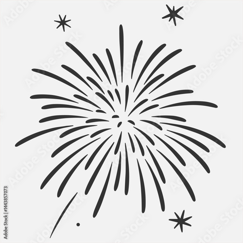 Festive and Colorful Fireworks Vector Illustration Lighting Up the Night Sky, Perfect for Celebrations, Festivals, Holiday Events, Party Invitations, New Year’s Eve