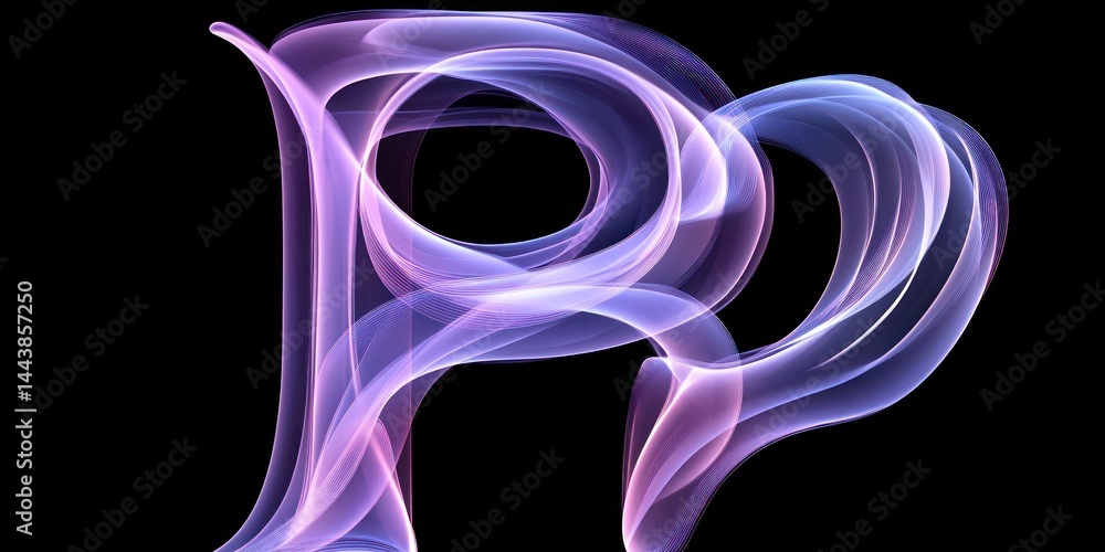 Naklejka premium Glowing Purple and Blue Smoke Letter R