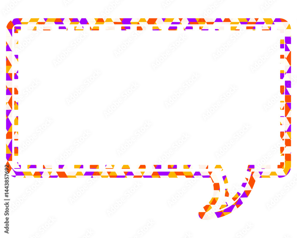 Fototapeta premium ステンドグラス風吹き出し 三角形模様 四角形