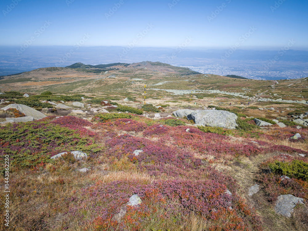 Panorama of Vitosha Mountain near Cherni Vrah peak, Bulgaria