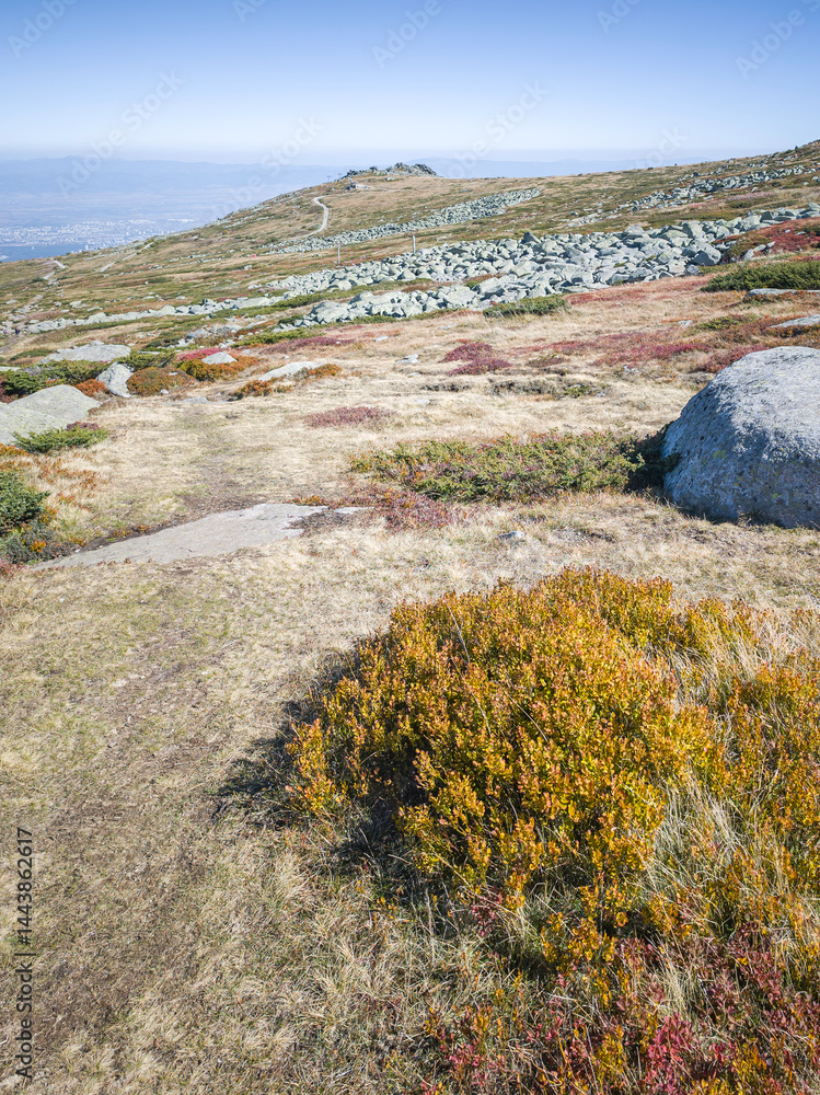 Panorama of Vitosha Mountain near Cherni Vrah peak, Bulgaria