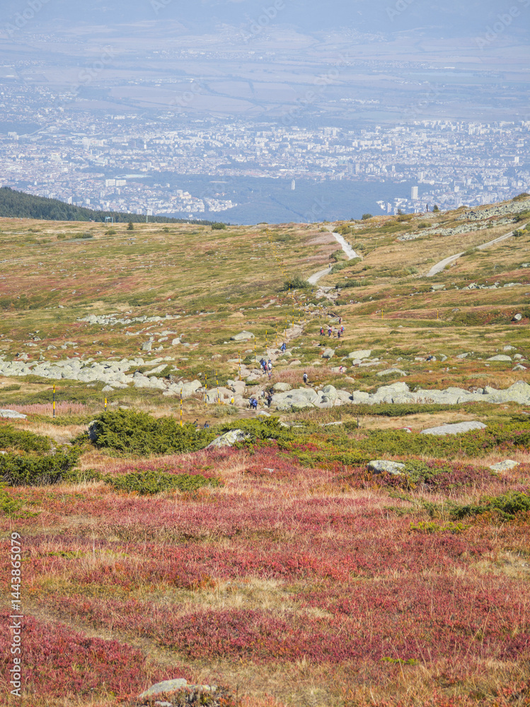 Panorama of Vitosha Mountain near Cherni Vrah peak, Bulgaria