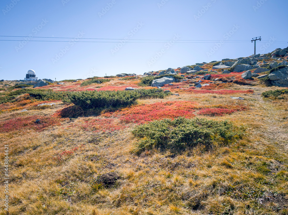 Panorama of Vitosha Mountain near Cherni Vrah peak, Bulgaria