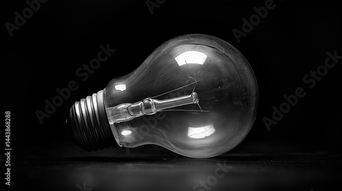 Extinguished light bulb on a dark surface, depicting the sudden blackout. The photo captures the fragility of modern infrastructures and the silence of a blackout