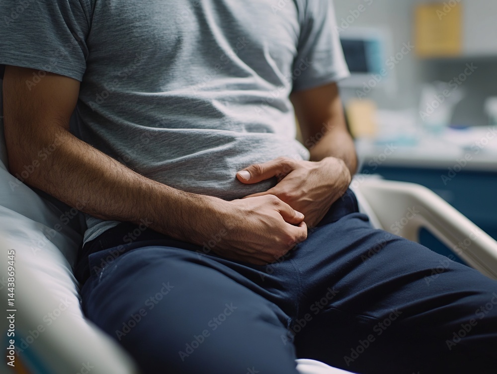 Man Seated in Hospital Chair