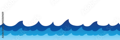 waves layer vector seamless cartoon style banner