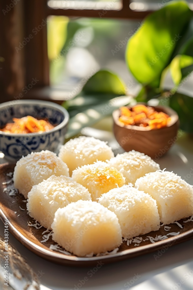 The softness and sweetness of glutinous rice cakes The softness and sweetness of glutinous rice cakes