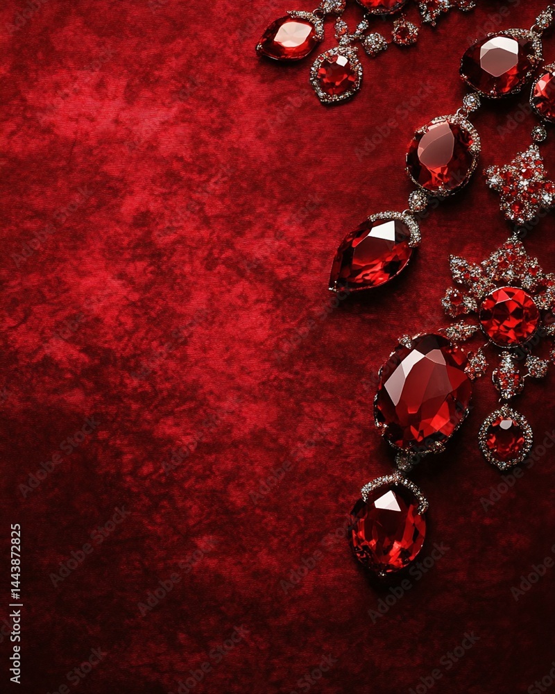 Ruby and Diamond Necklace on Red Velvet