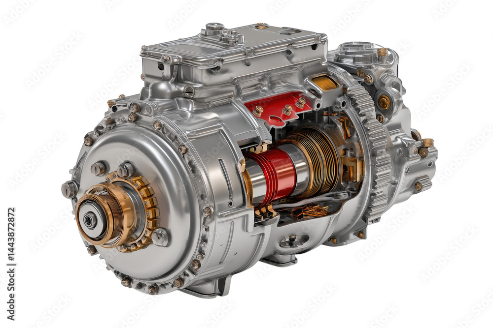 Detailed Cutaway Of Engine Gearbox isolated on transparent background Detailed Cutaway Of Engine Gearbox isolated on transparent background