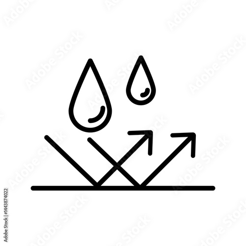 Water repellent surface line icon. Waterproof symbol concept isolated on white background. Vector illustration