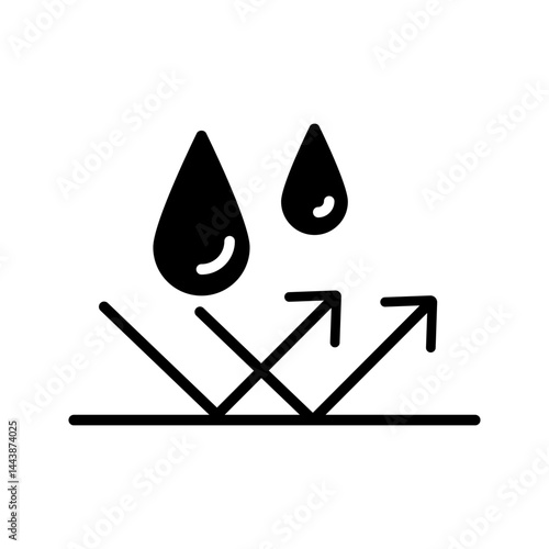 Water repellent surface line icon. Waterproof symbol concept isolated on white background. Vector illustration