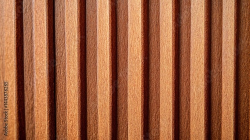 Obraz na płótnie Vertical Fluted Wooden Panel Texture w salonie