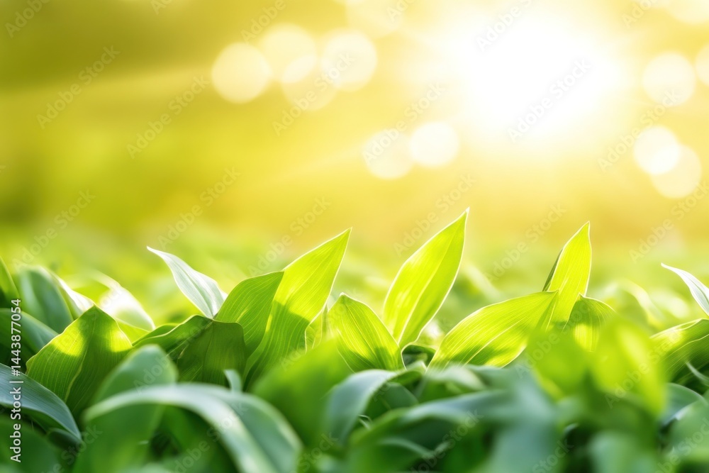 Lush Green Foliage Basking In Sunlight Lush Green Foliage Basking In Sunlight
