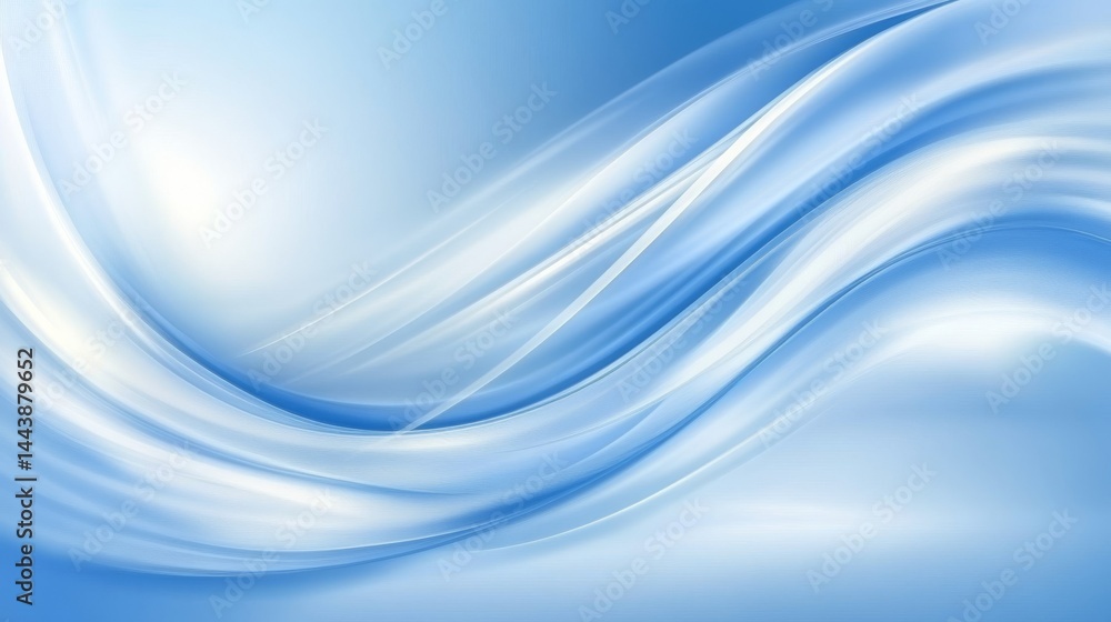 Fototapeta premium Abstract Blue and White Flowing Design