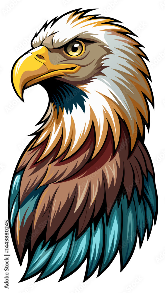 Obraz premium american bald eagle with white background