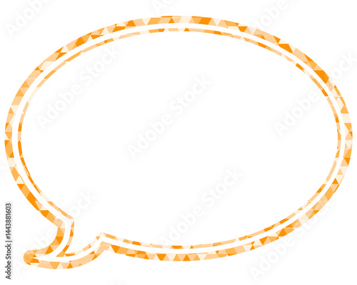 ステンドグラス風吹き出し　三角形模様　丸形