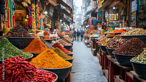 Wallpaper Mural Vibrant Bustling Mumbai Street Market with Colorful Spices Textiles and Fresh Produce on Display Torontodigital.ca
