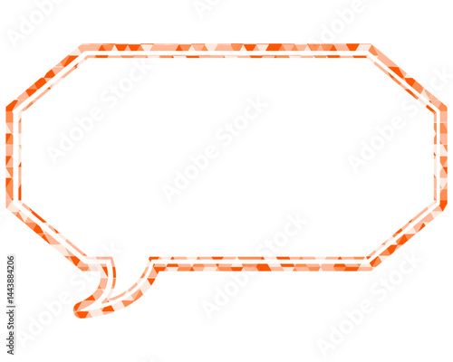 ステンドグラス風吹き出し　三角形模様　細長い八角形