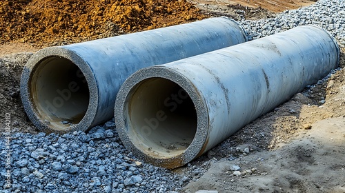 Wallpaper Mural Large Concrete Pipes at Construction Site Torontodigital.ca