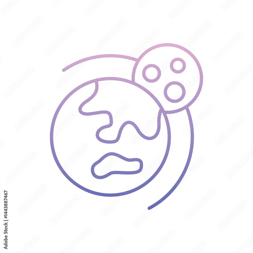 Lunar Orbit Icon vector stock illustration Lunar Orbit Icon vector stock illustration