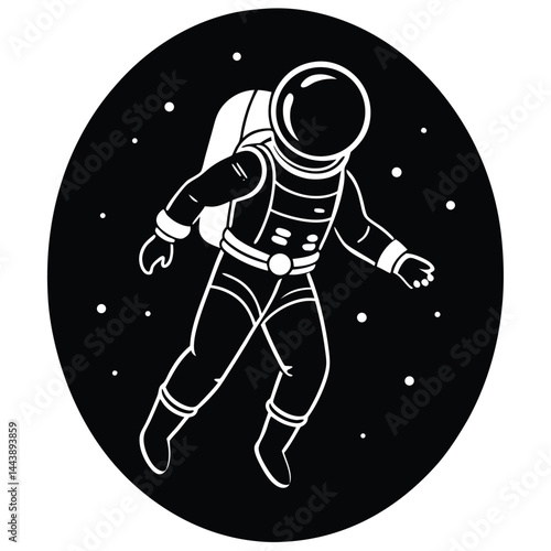 isolated astronaut doing a spacewalk on white background