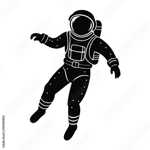 isolated astronaut doing a spacewalk on white background