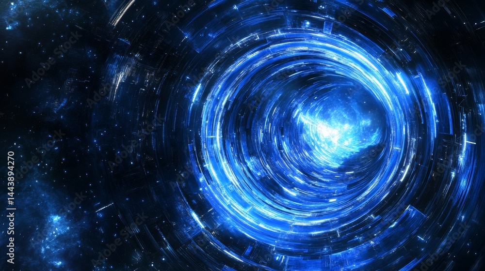 Obraz premium Hypnotic Blue Digital Galaxy