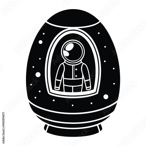 isolated astronaut in space capsule on white background