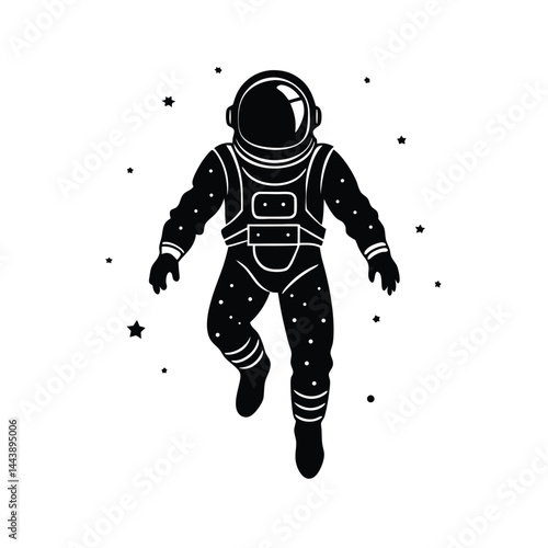 isolated astronaut in spacesuit on spacewalk on white background