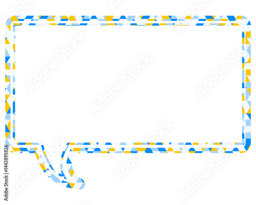 ステンドグラス風吹き出し　三角形模様　四角形