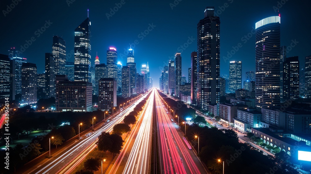 Nighttime Illumination: A City's Lively Pulse Nighttime Illumination: A City's Lively Pulse