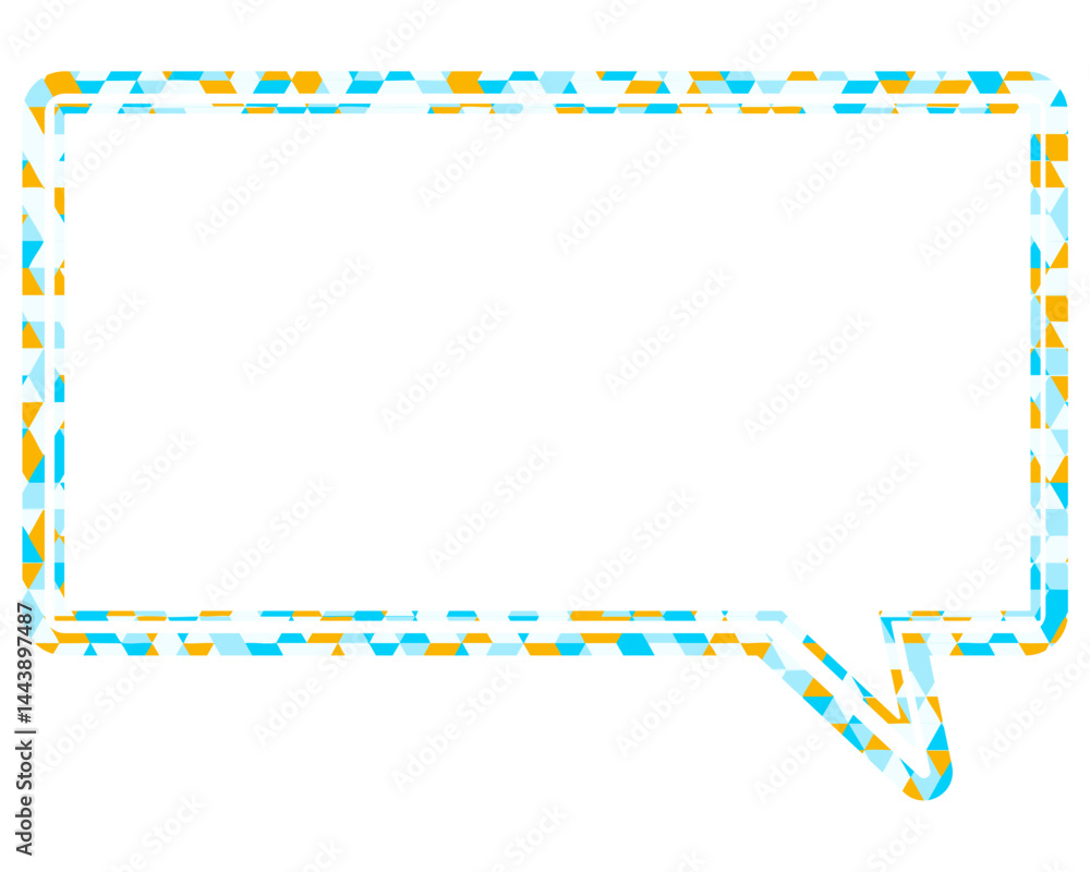 Fototapeta premium ステンドグラス風吹き出し 三角形模様 四角形