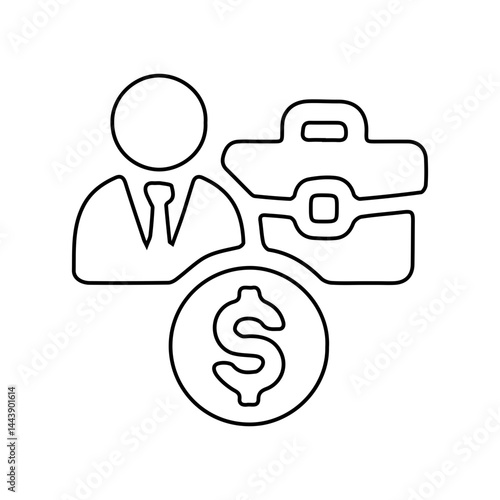 white dolar salary icon