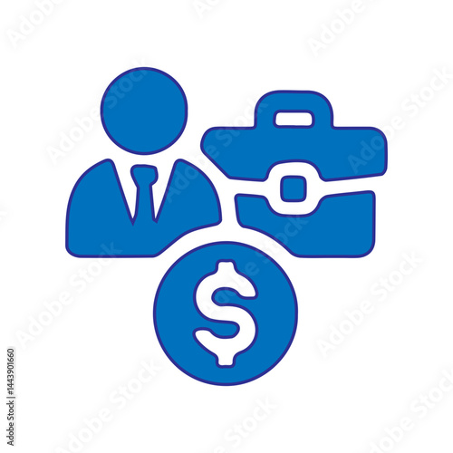 blue dolar salary icon