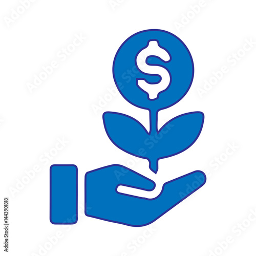 blue dolar investment icon