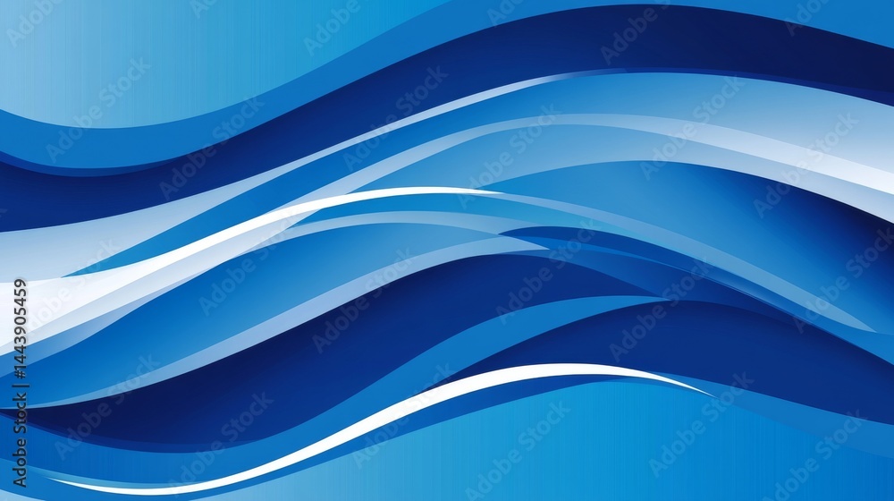 Fototapeta premium Dynamic Blue Wave Abstract Graphic Design