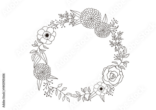 手描きのおしゃれなボタニカルフレーム