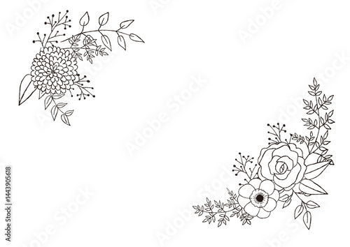 手描きのおしゃれなボタニカルフレーム