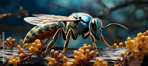 Hornet in Delfts Blauw,ai generative