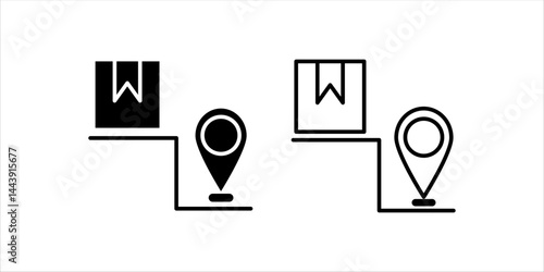 Package delivery, shipping related line icon set, vector illustration with white background.