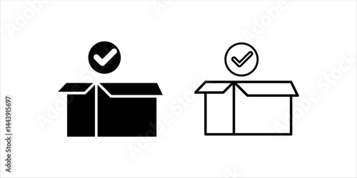Package delivery, shipping related line icon set, vector illustration with white background.
