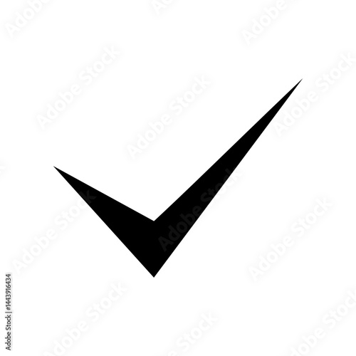 Check mark symbol indicating approval or completion in a minimalistic design style