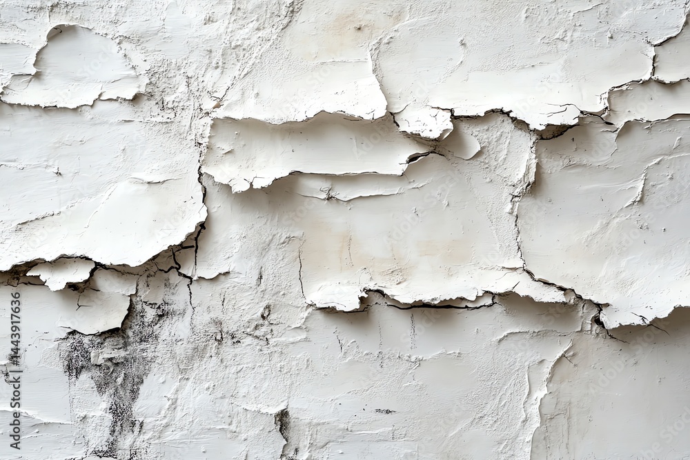 Fototapeta premium Cracked White Wall Texture
