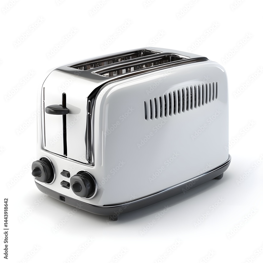 Modern Capture Functional Engineering with Toaster Angled Shot Highlighting Precision Vents on Pristine White Backdrop Modern Capture Functional Engineering with Toaster Angled Shot Highlighting Precision Vents on Pristine White Backdrop