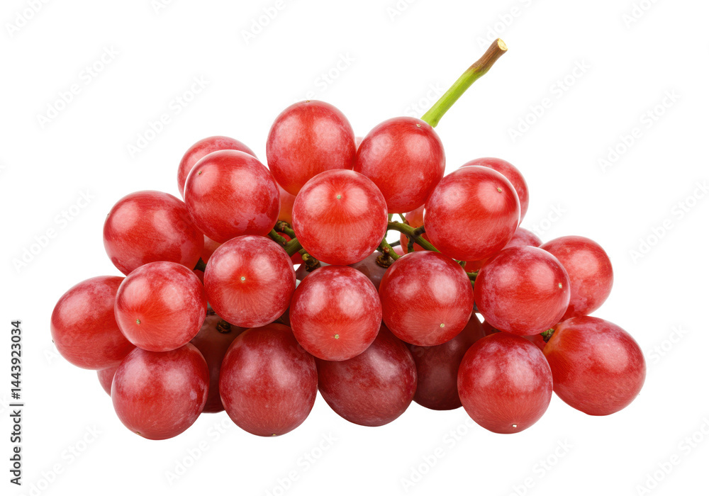 Fototapeta premium Bunch of red grapes isolated on transparent background