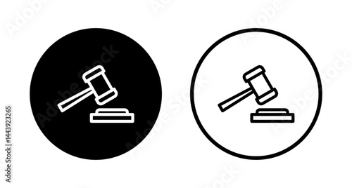 Gavel icon logo design. judge gavel sign and symbol. law icon. auction hammer